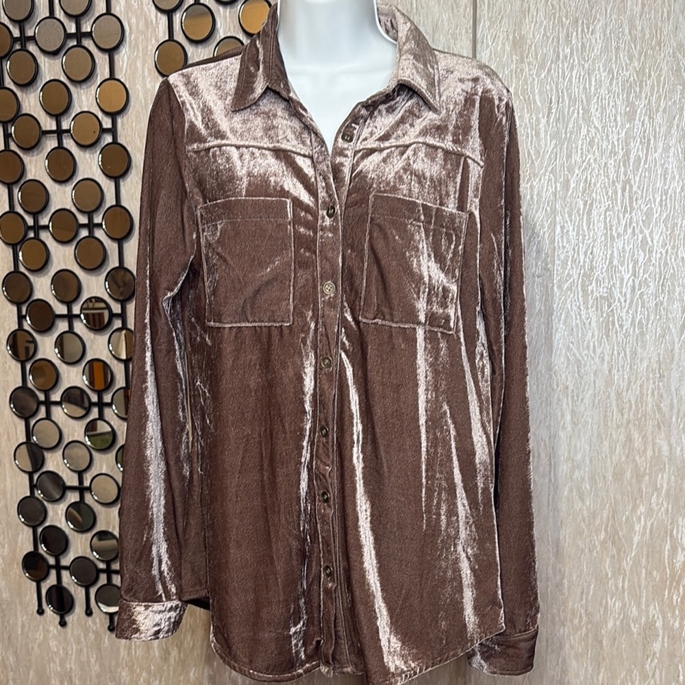 Umgee velvet taupe Blouse